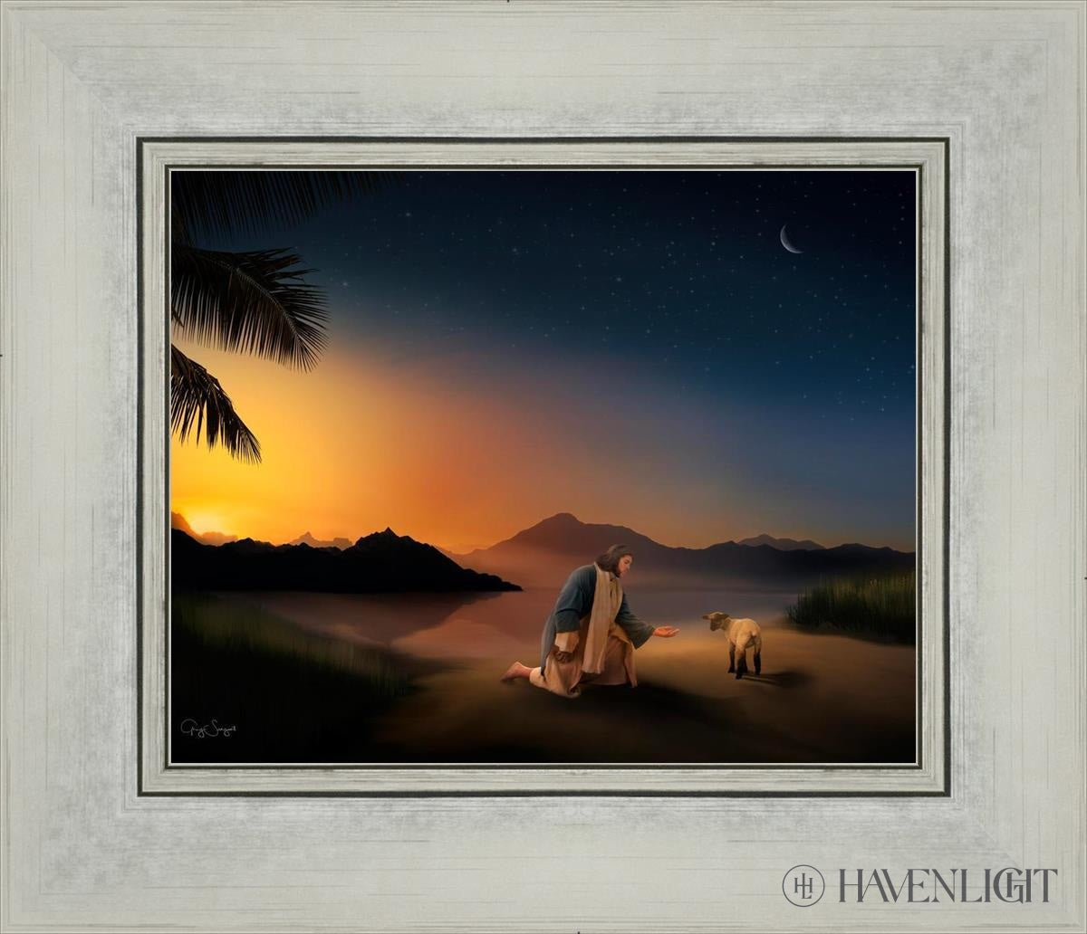 Time With The Lamb Open Edition Print / 10 X 8 Silver 14 1/4 12 Art