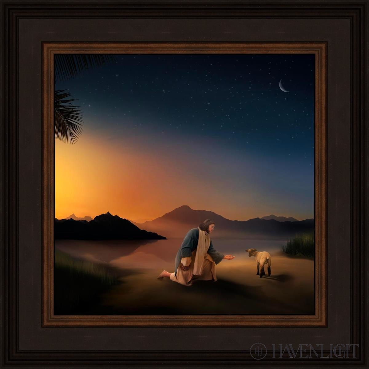 Time With The Lamb Open Edition Print / 12 X Brown 16 3/4 Art