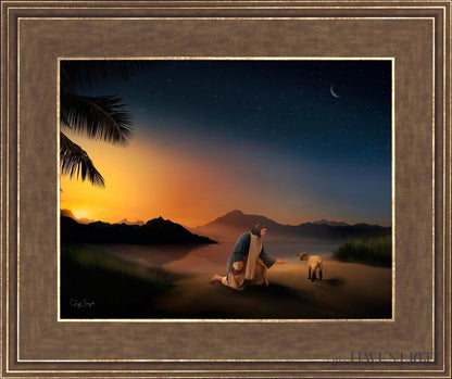 Time With The Lamb Open Edition Print / 14 X 11 Gold 18 3/4 15 Art
