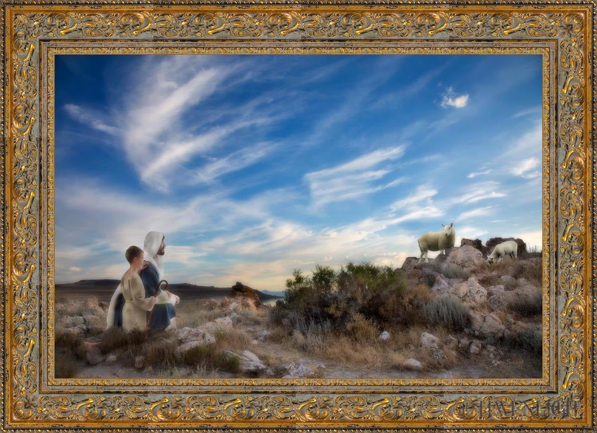 Training The Young Shepherd Open Edition Canvas / 36 X 24 Gold 43 3/4 31 Art