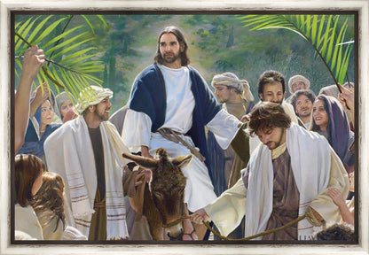Triumphal Entry Large Art Open Edition Canvas / 48 X 32 Contemporary Silver 51 7/8 35
