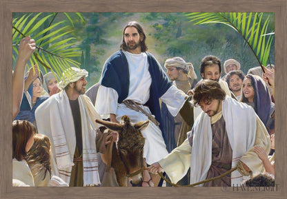 Triumphal Entry Large Art Open Edition Canvas / 48 X 32 Light Brown Wood Grain 52 1/4 36