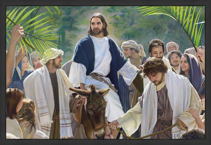 Triumphal Entry Large Art Open Edition Canvas / 60 X 40 Contemporary Matte Black 63 1/2 43