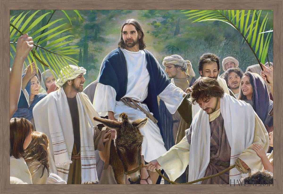 Triumphal Entry Large Art Open Edition Canvas / 60 X 40 Light Brown Wood Grain 64 1/4 44