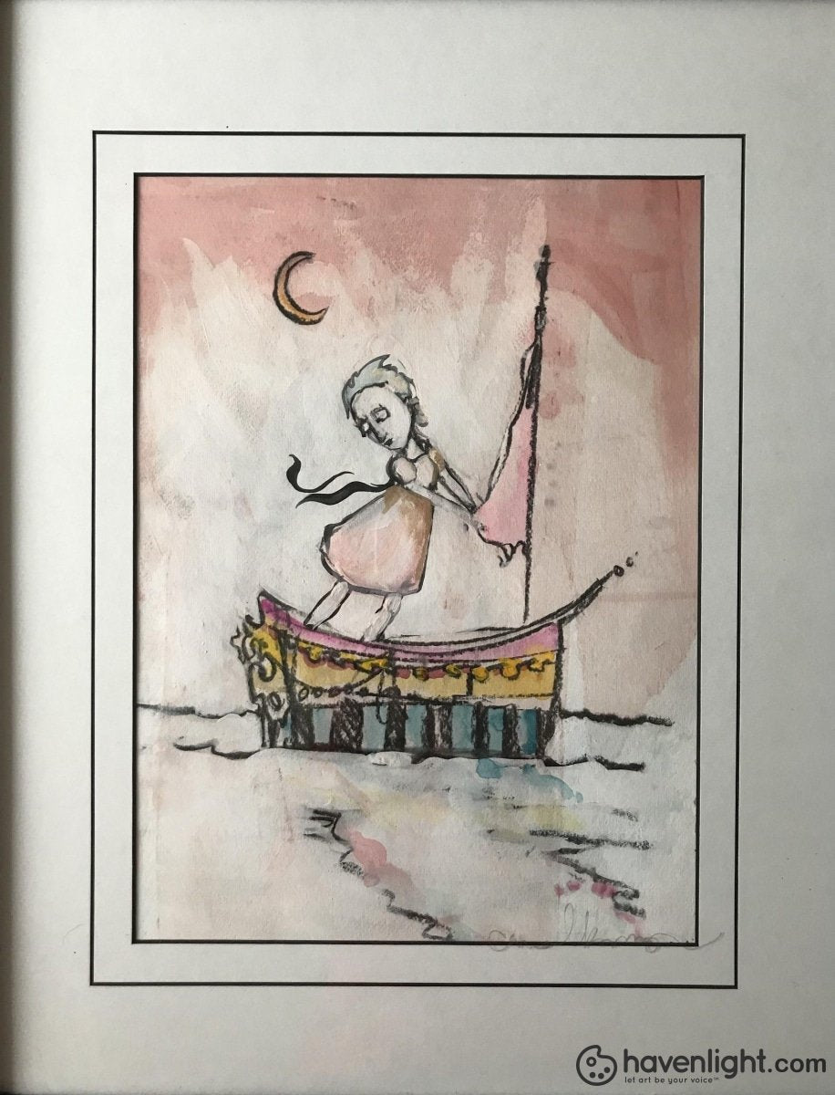 Trying To Keep The Wind In My Sails Original Oil On Paper 10 1/2 X 15